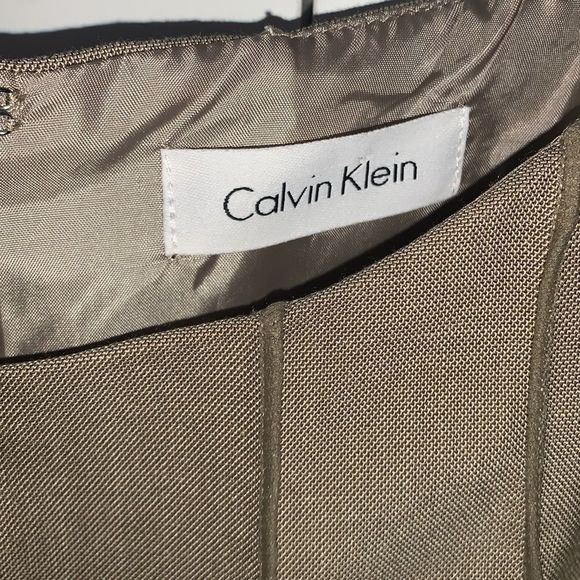 Calvin Klein Pleated Dress Light Tan/Khaki - Picture 7 of 7